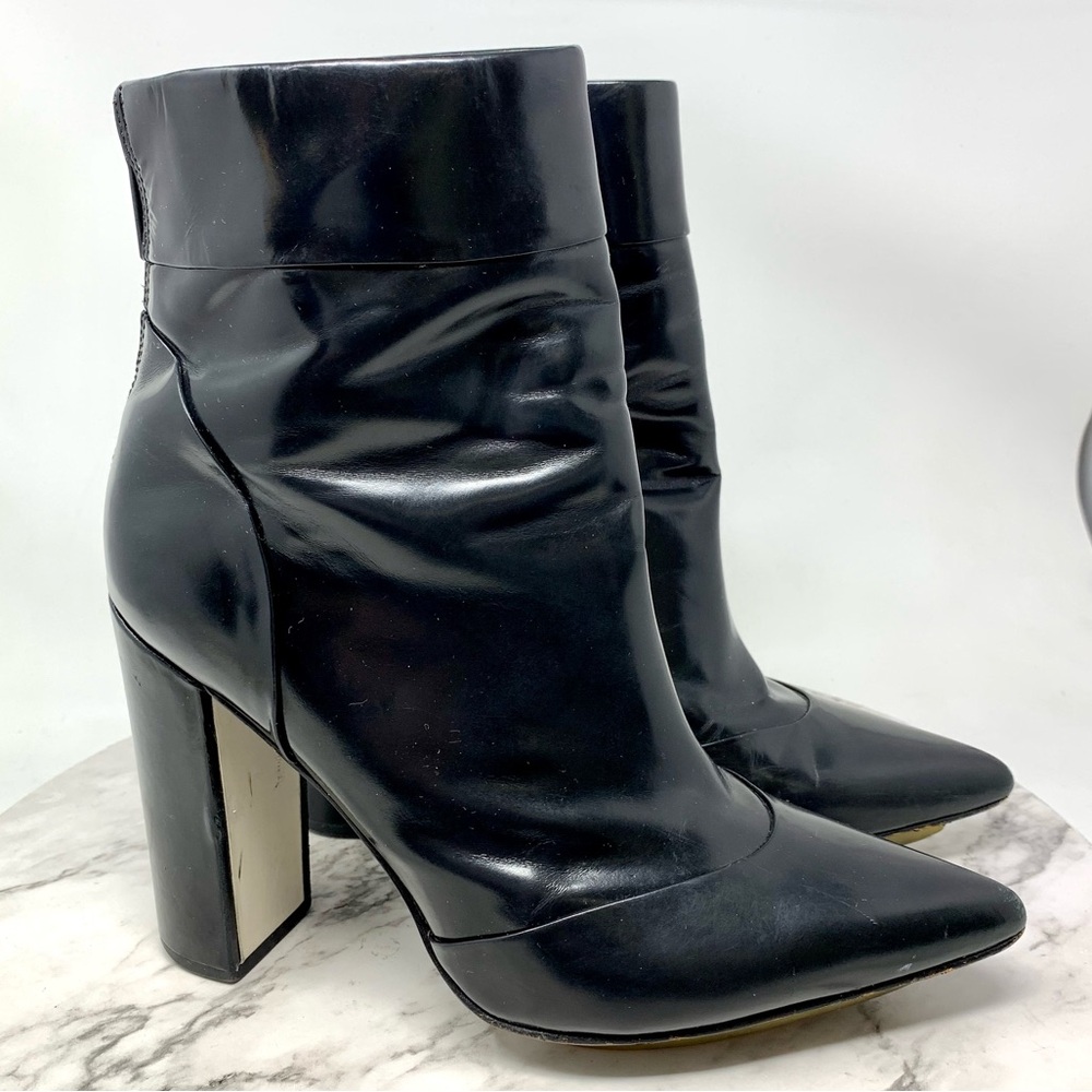 3:1 Phillip Lim Peggy Patent Pointed Toe Boots 39.5 *flawed Edgy Minimalist